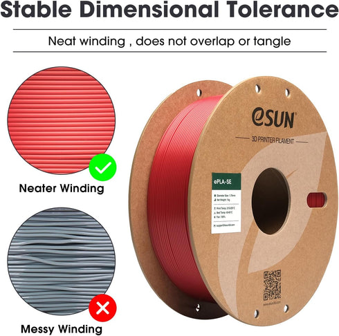 eSUN 1KG Fast Printing Speedy PLA Filament 1.75mm, 2 Spools High Speed 3D Printer Filament, Fire Engine Red