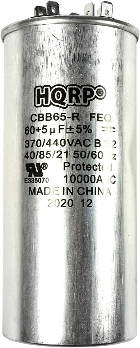 HQRP 60uf 5uf 370V-440V Run Capacitor for AC Electric Motor Start HVAC Blower Compressor