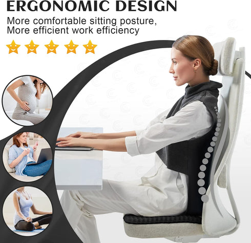 Cooushing Gel Seat Cushion, for Long Sitting -Double Thick Gel Seat Cushion Breathable Honeycomb Chair Cushion