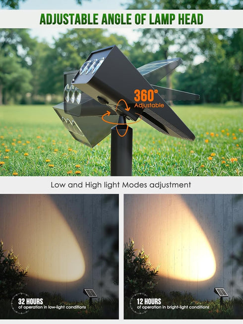 IP65 3 6 Pack Solar spot Lights Outdoor Waterproof Solar spotlights Lighting Modes Tree Lights for Outdoor Yard Garden
