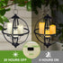 SUNNYPARK 3 12.6" Battery Operated Outdoor Candle Chandelier - Black Metal Globe Hanging Pendant Light with Flameless