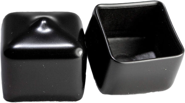 Made in USA Prescott Plastics Vinyl Plug Insert, 0.75" Inch Square (20 Pack), Black Rubber Flexible End Cap
