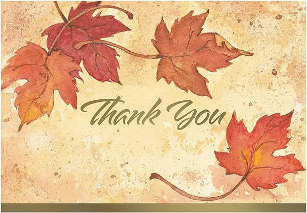 Great Papers! Fall Leaves, Folded, Thank You Note Card, 50 count, 4.875"