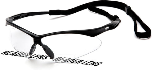 Pyramex Safety PMXTREME Readers Bifocal Safety Glasses - Clear +2.5 Bifocal Lens with Cord