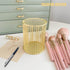Gold Desk Pen Holder, Metal Makeup Brushes Cup for Preppy Room Decor, Aesthetic Gift Accessories Organizer