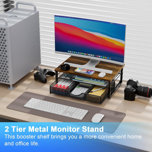 gianotter Computer Monitor Stand Riser, office organizer with Drawer, Office Organizers Storage for Classroom Office