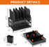 Simple Trending Black Desk File Organizer with Sliding Drawer, Metal Mesh Double Tray & 5 Upright Section Sorter