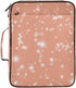 Wfrish Handle,1.25 Inch 3 500 6 Dark Salmon Glitter Sparkling Zipper Binder Bag with Ring O-Ring Sheet Capacity Tab