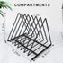 Fun storage 7 Triangle Desk File Organizer, Slots Metal File Sorter Magazine Holder Document Rack,Desktop Bookshelf