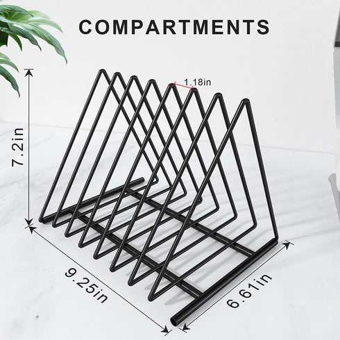 Fun storage 2 Pack 7 Triangle Desk File Organizer, Slots Metal File Sorter Magazine Holder Document Rack,Desktop