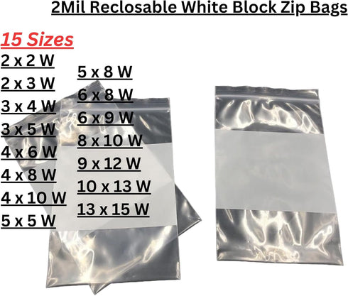 Reclosable Zip Poly Bags, 9x12W, 100 Bags, 2 Mil Clear Plastic with Resealable Lock Seal for Travel, Storage, Shipping