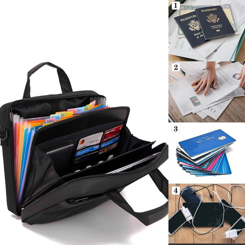 BARDOLPH Accordion File Organizer with Handle, 12 Pocket Expanding Folder with Zipper, Heavy Duty Organizer