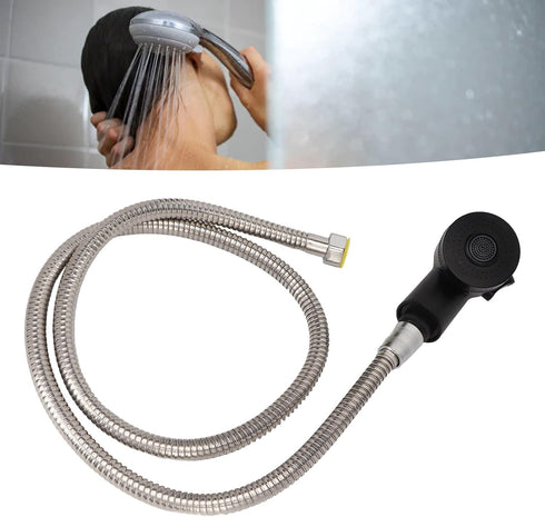 Set 120cm Salon Shampoo Bowl Sprayer with Anti-Leakage Ceramic Valve Head & Hose - Durable Electrolating Surface