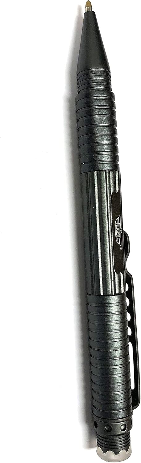 Uzi Tactical Pen, Ultra Durable Aircraft Aluminum, Real Ballpoint, with DNA Catcher, Gun Metal