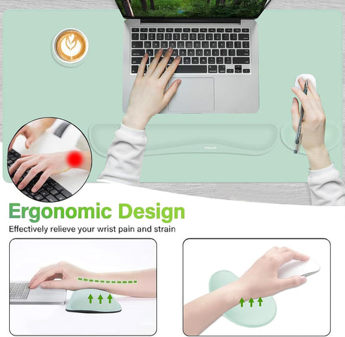 MOSISO Set, Set, Keyboard Mouse Pad Large Gaming Mousepad&Keyboard Wrist Rest&Wrist Rest for Mouse&Coaster Ergonomic