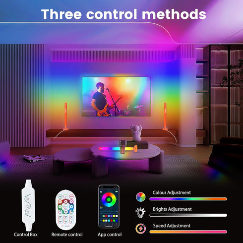 Borllyem 47Modes Smart ICRGB LED Lights Bars, TV Backlight with Double Light Beads, App Control, RF Remote, Music