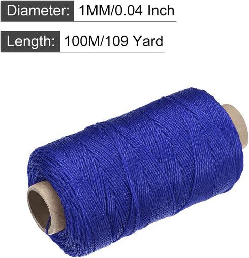 MECCANIXITY Twisted Mason Line Nylon Twine String Cord Blue 100M/109 Yard 1MM Dia for Gardening, Crafting, DIY