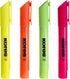Kores Fluorescent Highlighter Pen, High Liner Plus, Water-Based Ink, Pack of 4 in Assorted Colours, Office Supplies