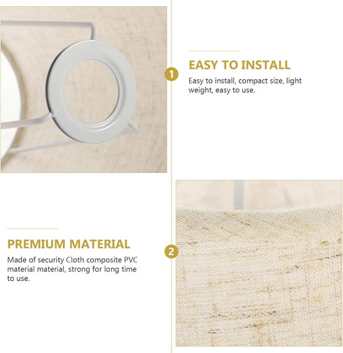 6X6X7 Inches E14 Bulb Linen Fabric Lampshade Beige Semi-Circle Heightened Design for Table and Pendant Lamp Decoration