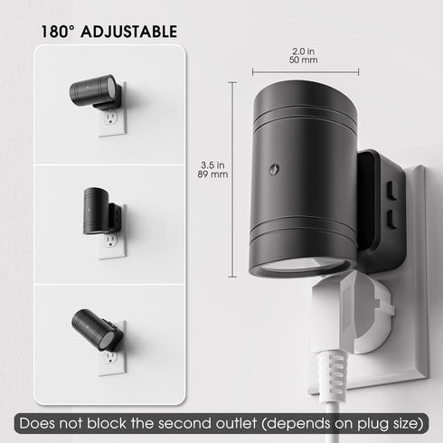 10-Color Kids,180 Gift-2 Pack Briignite Night Lights Plug into Wall, Changing RGB Night Light for Rotatable Plug