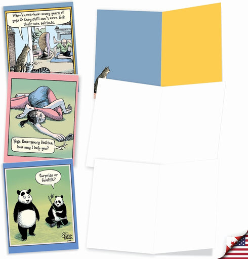 The Best Card Company - 10 Funny Assorted Blank Humor Notecards Boxed Set (4 x 5.12 Inch)