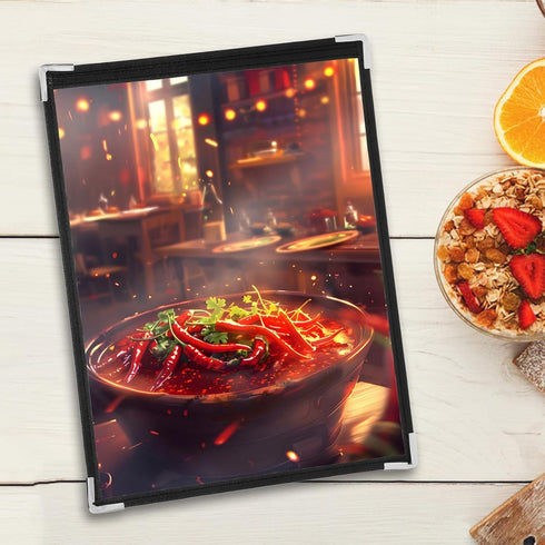 2-Side 21.6 28 Cm PVC Menu Book Restaurant Menu Holder with White Corner X for Bars Cafes and Dining Tables