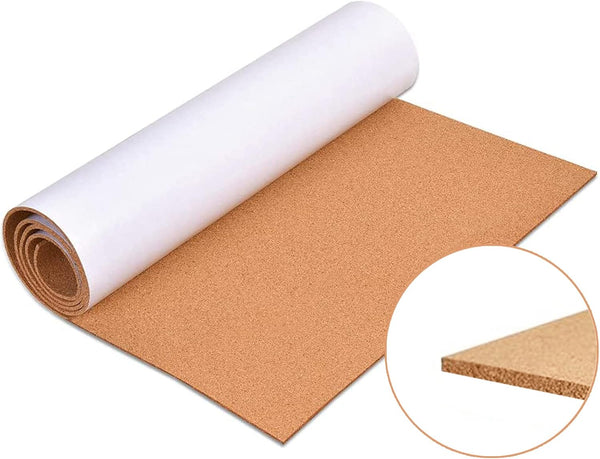 Self-Adhesive Cork Board Roll, 20"x16" Thick Cork Boards for Home School Office (1/8", Roll)