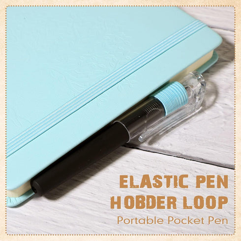 Estune Tree Small Notebooks | Leather Lined Pocket Notebooks with Pen Holder | A6 | 40 Pcs