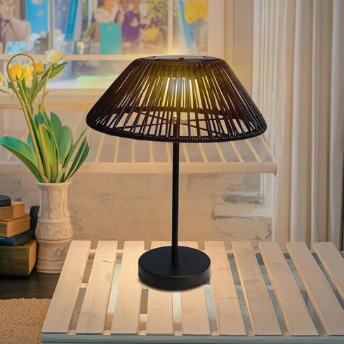 Solar Table Lamp Outdoor Solar Table Lamps Rattan Waterproof LED Lights Outdoor