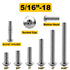 (20Sets) 5/16-18 Bolt x 3/4" Button Head Socket Cap Bolts, 304 Stainless Steel Coarse Thread by Mywish