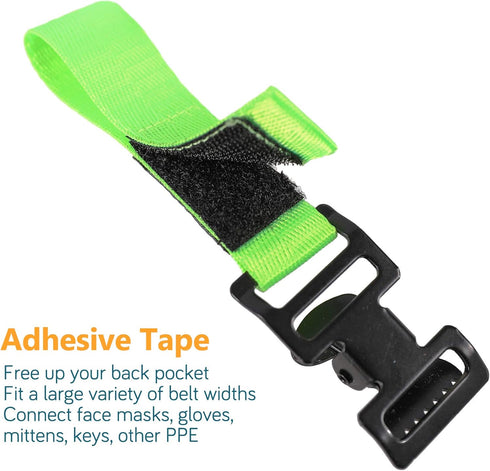 COOLJOB Metal Glove Holder Clips, Heavy Duty Work Clamp Keeper with Adhesive Strap for Turnout Gear, 2 Pcs