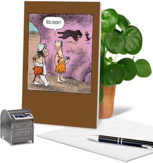 NobleWorks Humor Birthday Card with Envelope, Funny Cartoons for Birthday Greetings, C6364BDG