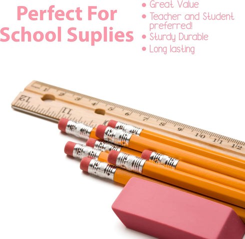 Erasers Bulk, 100 Pack Pink Pencil Erasers for School, Large Erasers for Kids and Classroom Use