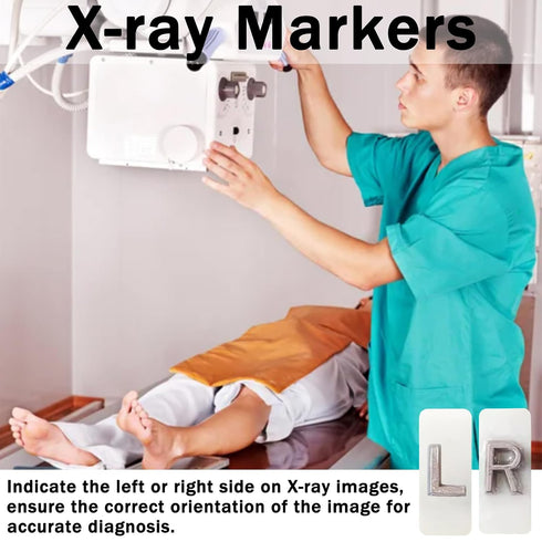 100Pcs X-ray Markers with Initials - Lead Letters "L" & "R" Sign, Radiology Darkroom Supplies, for Each Letter