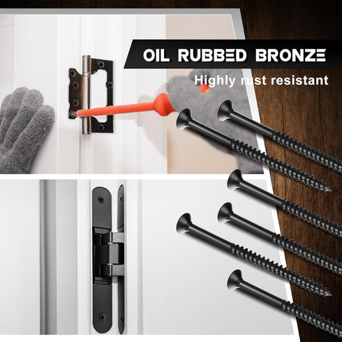 48 Pcs Oil Rubbed Bronze Wood Screws 9 x 3 Inch Extra Long Security