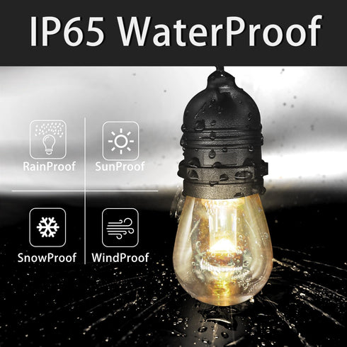 S14 4Pcs 12V 1W Luces para Patio,Guide Pillar LED String Lights Outdoor Waterproof PET Garden Christmas Atmosphere