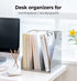 carrotez Open Front Magazine File Holder, Plastic Vertical File Organizers for Desk, Office Organization Essentials,
