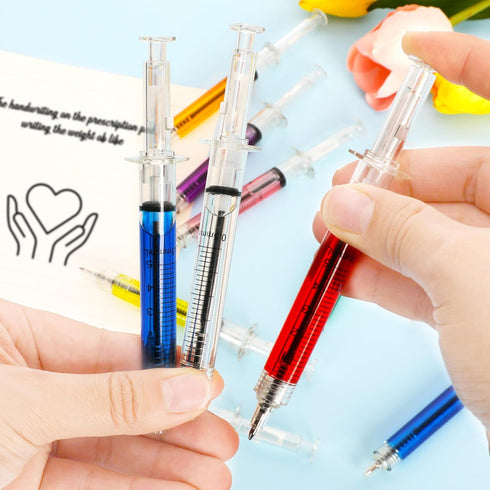 72Pcs Syringe Pens, Multi-Color Nurses Week Gifts Bulk, Retractable Black Ink Nurse Pens, Nursing School Supplies