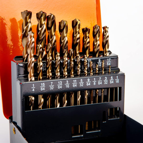 INTOO Hss Cobalt Drill Bits Set, 21PCS Triangle Shank Industry Drill Bits with Golden Ratio Tip