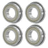 F6901ZZ 4PCS Flange Ball Bearing 12×24×6mm Double Metal Shielded Chrome Steel ABEC-1(P0) for Industrial Machine