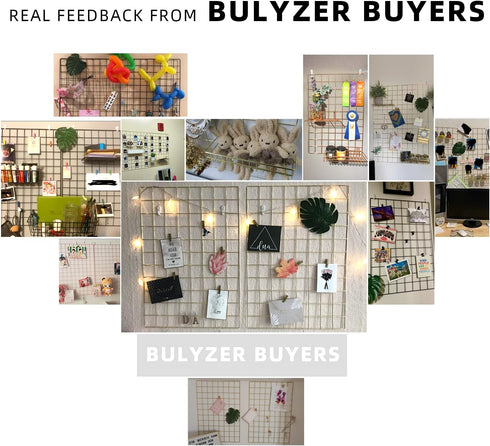 Grid Wire Board for Memo Picture Panel, Wall Decoration for Room Office, Photo Hanging Art Display Organizer