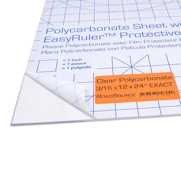 Polycarbonate Plastic Sheet - 12" X 24" X 0.177", Shatter Resistant, Easy to Cut, for Robotics Teams and DIY Projects