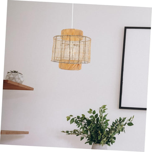 Cozy ABOOFAN Delicate Rustic Hanging Lamp Shade Easy Installation Natural Light Cover for Home Decor Floor Lamps Dining