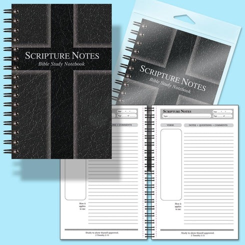 G.T. Luscombe Company, Inc. Scripture Notes, Bible Study, 9 x 5.5 inch, Spiral Bound, 100 Double-Sided Pages