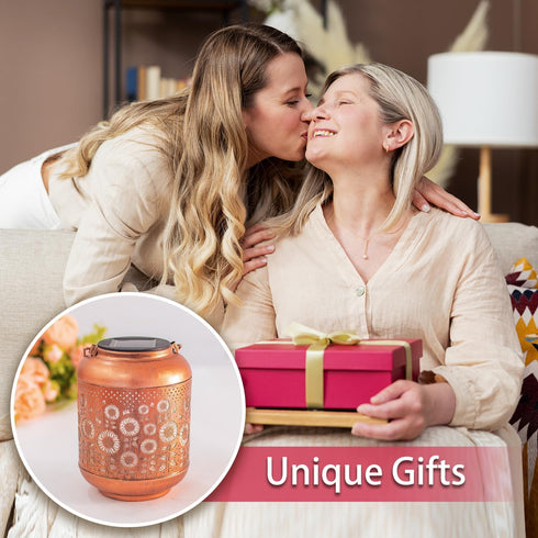 Mothers Day Gifts for Mom Sunflower Solar Lanterns Outdoor Waterproof Hanging Solar Lights Sunflower Gifts for Women