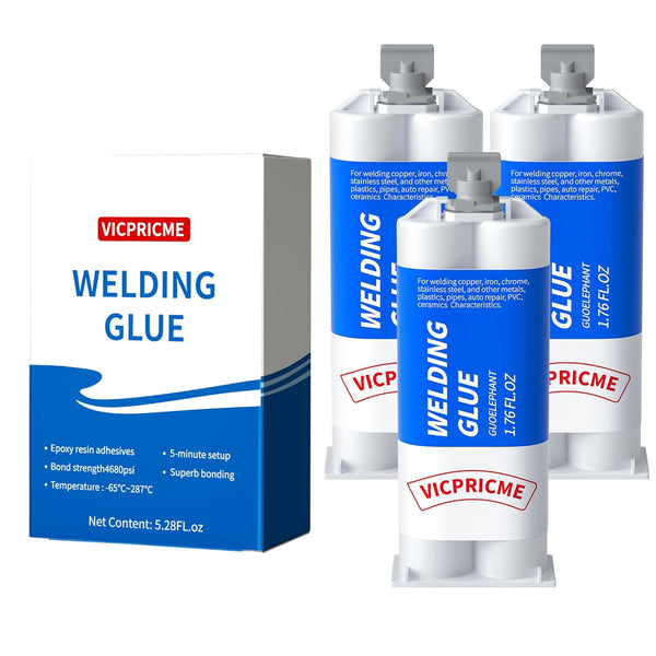 1.76 oz Metal Epoxy Glue, 2 Part Heavy Duty Cold Welding Glue for Metal, Plastic, and Ceramic Repairs