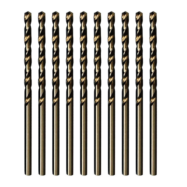 M35 5% Cobalt Jobber Drill Bits Set for Stainless Steel and Hard Metal, Steel (3/32 Inch, Pack of 10)