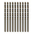 M35 5% Cobalt Jobber Drill Bits Set for Stainless Steel and Hard Metal, Steel (3/32 Inch, Pack of 10)