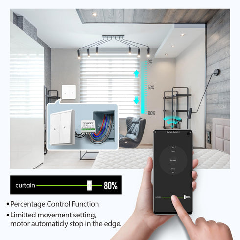 DieseRC WiFi Smart Roller Shutter Controller Module, Tuya APP WiFi Control Compatible with Alexa/Google Home