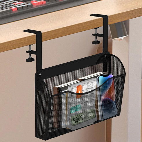 Generic Under Desk Drawer - Desk Side Storage, Hanging Desks Organizer, Clamp on Mesh Metal Desks Organizer | Table